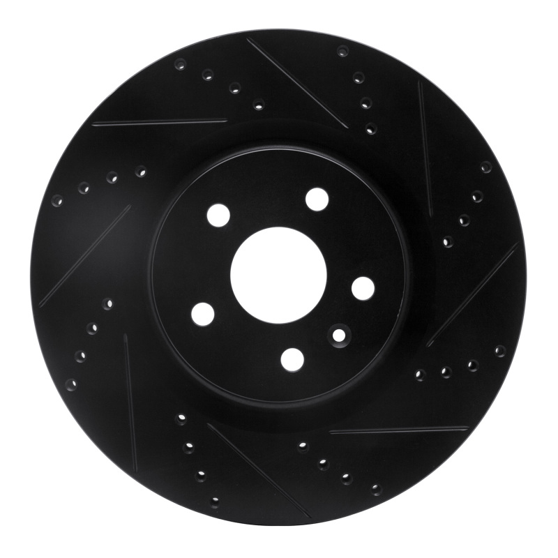 Buick Regal Brake Rotor (1) - Front Right - R1 Concepts - Drilled & Slotted - Black - `09-`17